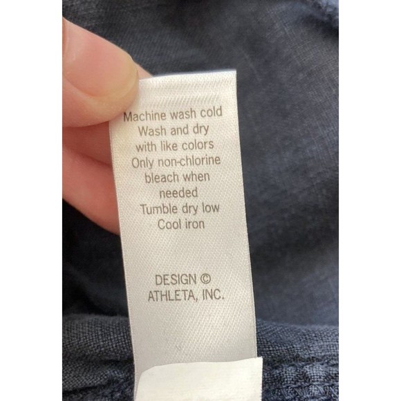 Athleta Women's 100% Linen Shorts Navy Blue 4" inseam Size 10 - Picture 9 of 11